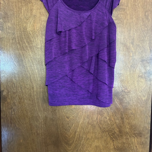 I.N. Studio Purple Layered Ruffle Tee - Picture 4 of 5